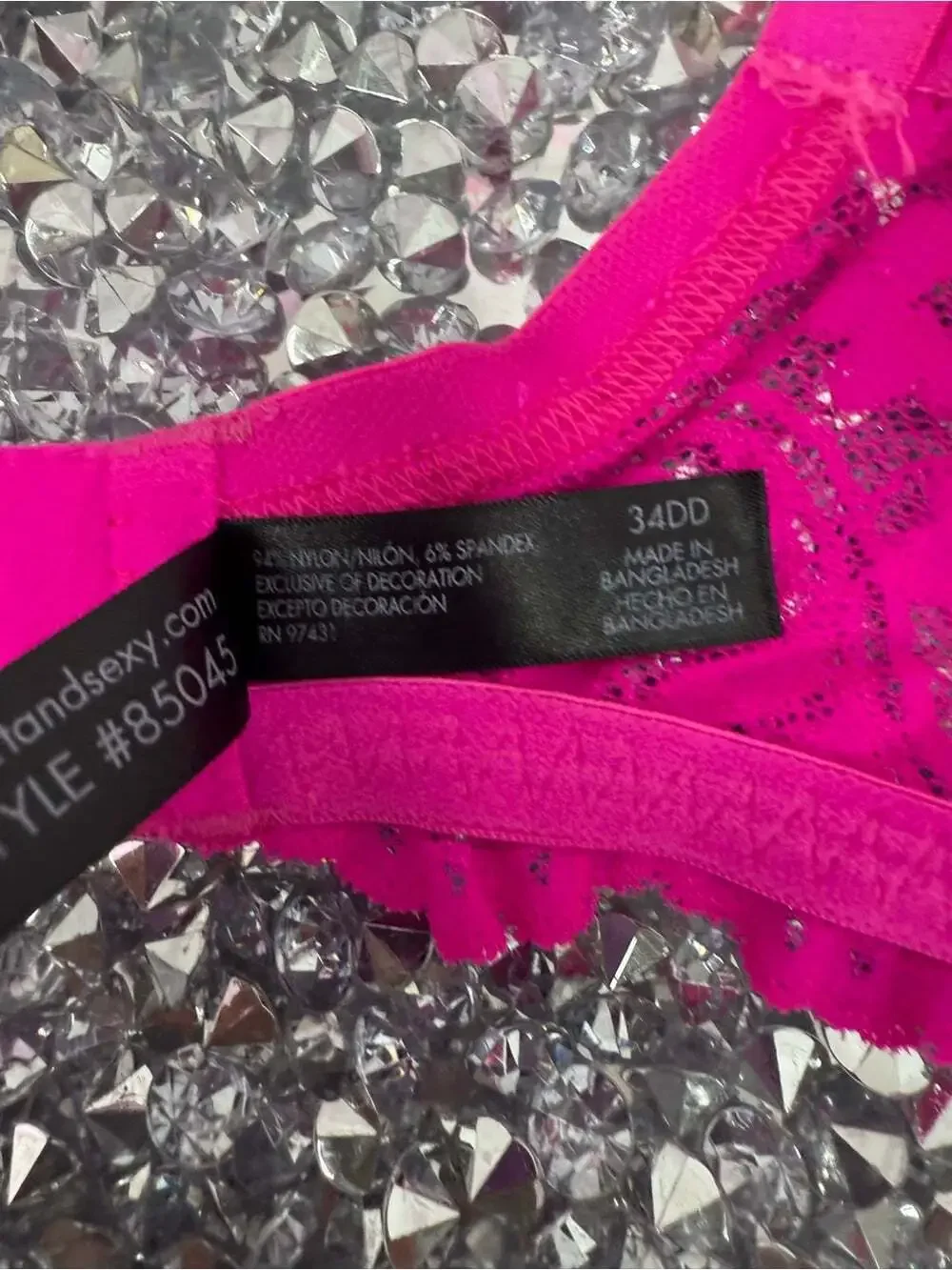 smart & sexy Bright Hot Pink Lace Underwire Bra